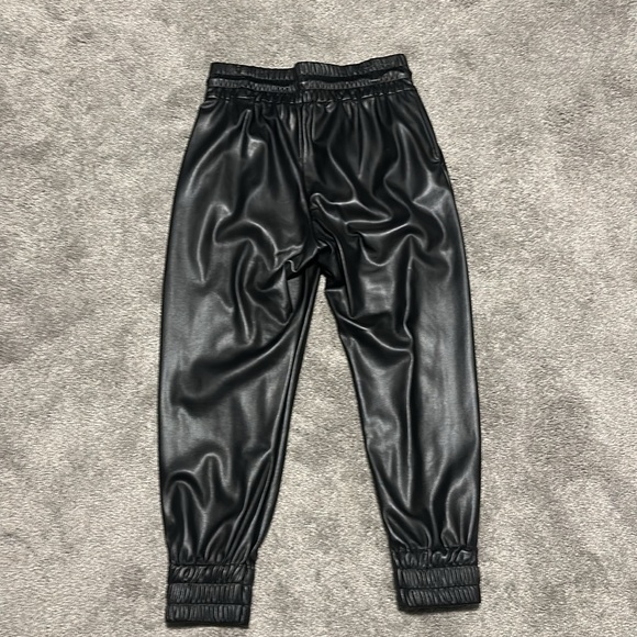 Pleather Pants, black with drawstring. - Picture 5 of 5